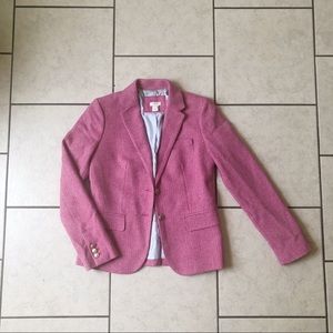 J. Crew salmon & pink herringbone blazer, 00